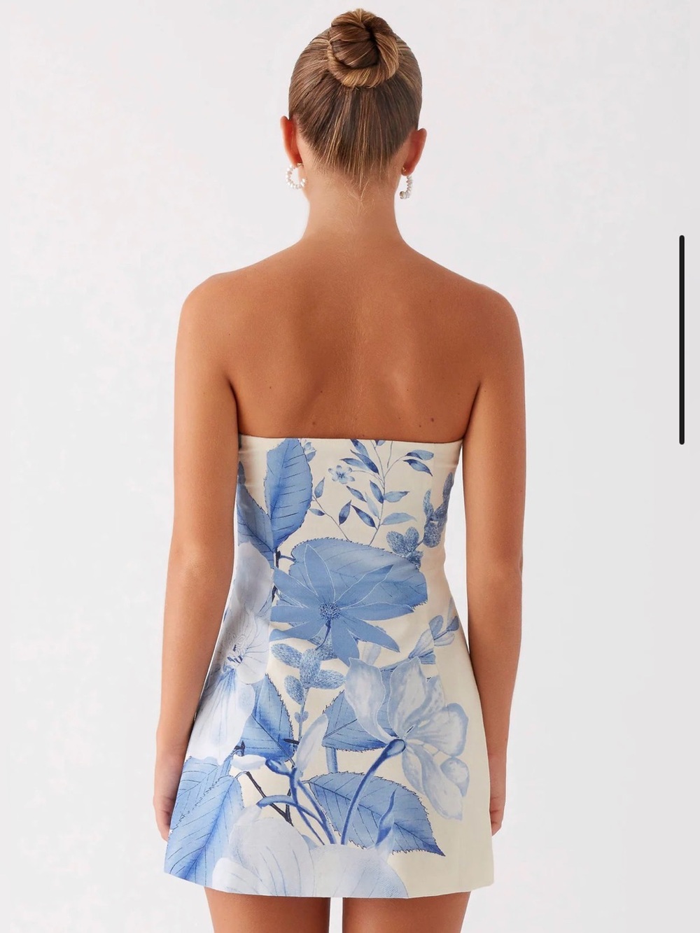 Peppermayo Denby Blue Floral Linen Strapless Mini Dress Size 10 XL NWT - Picture 4 of 10